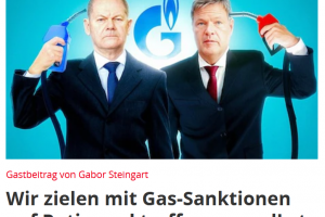 Wir zielen mit Gas-Sanktionen auf Putin und treffen uns selbst