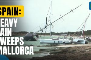 In Spain’s Mallorca Island | Boats Stranded, Streets Flooded